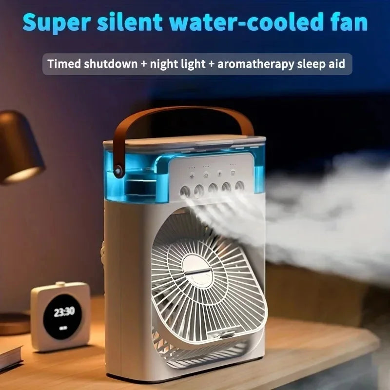 Portable Humidifier Fan Air Conditioner USB 5 Holes Mist Sprayer Cooling Desktop Electric Fan Small Air Cooler for Home Office