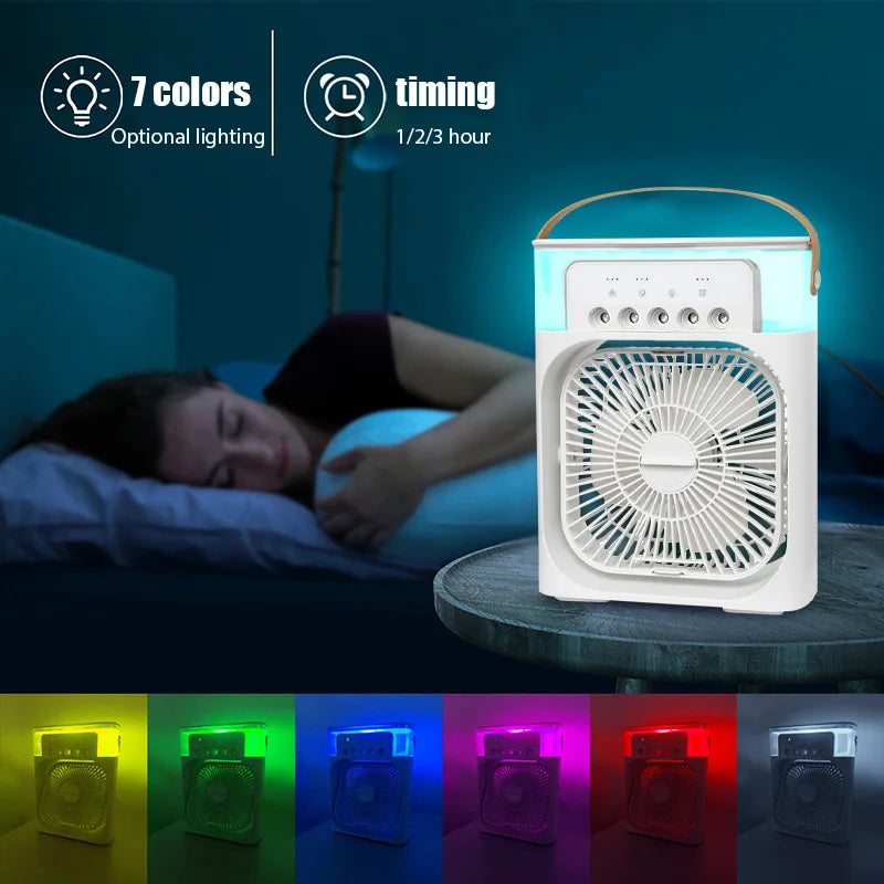 Portable Humidifier Fan Air Conditioner USB 5 Holes Mist Sprayer Cooling Desktop Electric Fan Small Air Cooler for Home Office